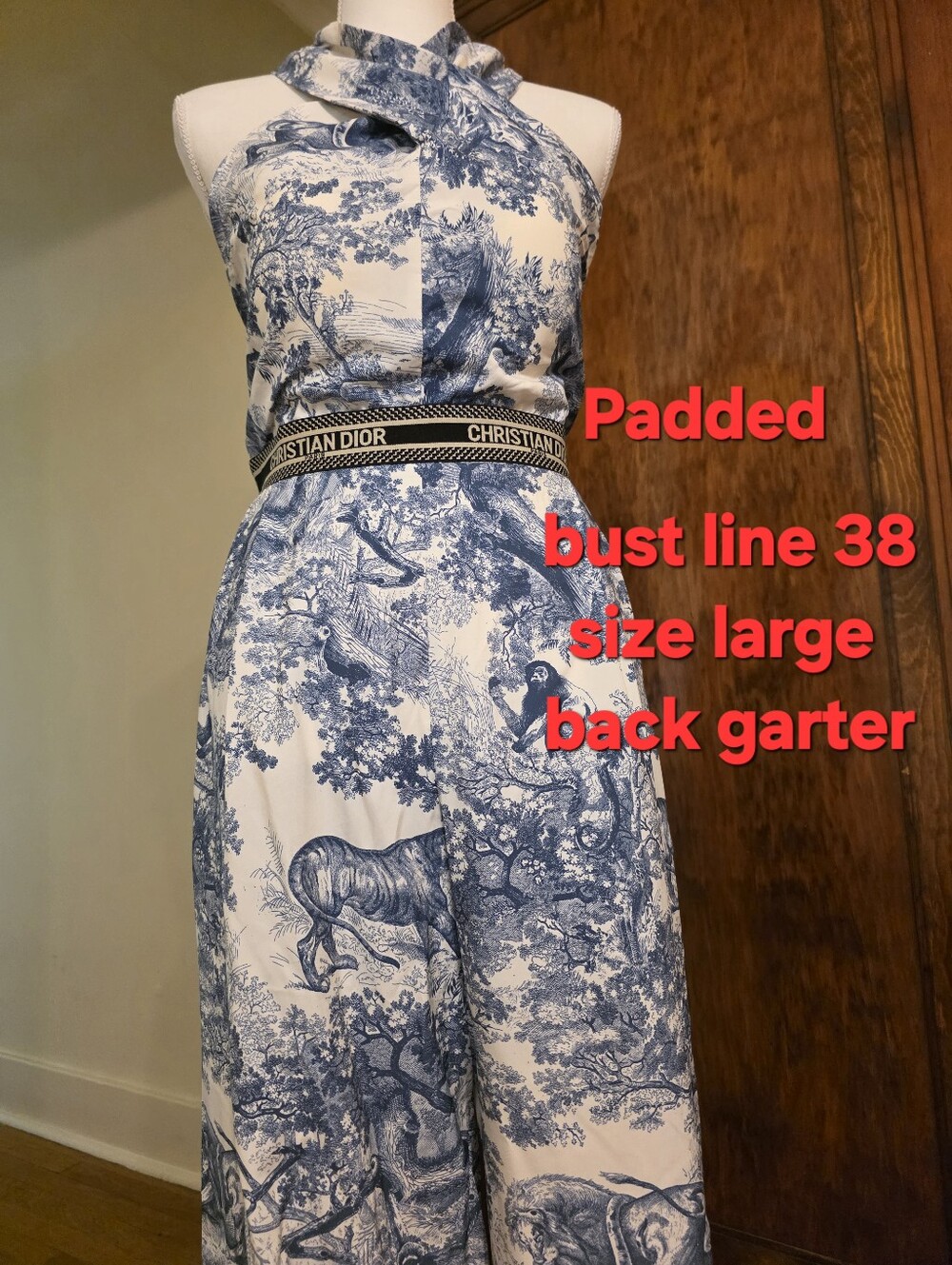 -Inspired Blue & White Wide-Leg Pants With Pocket And Padded